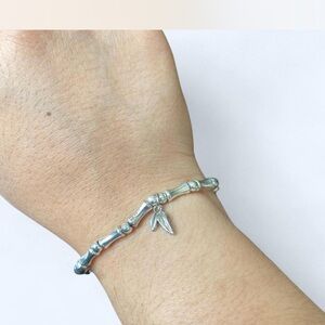 Silver Bamboo Charm Bracelet